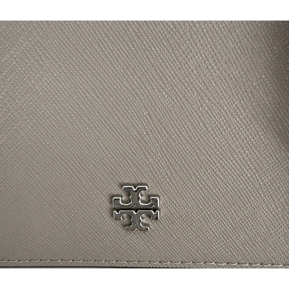 Tory Burch Robinson Leather Chain Wallet Shoulder Crossbody Bag Clutch Gray - Picture 7 of 12
